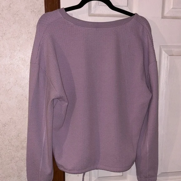 ZELOS Medium Lavender Long Sleeve Thermal Top with cute drawstring - Picture 4 of 4